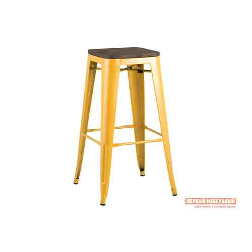 Барный стул TOLIX Желтый глянцевый / Темное дерево арт. 102410